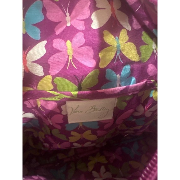 Vera Bradley Purple Floral Butterfly hipster Crossbody Shoulder Bag Purse - Picture 7 of 8